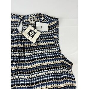 Anne Klein Women's Sleeveless Geometric Print Blouse Top Size‎ M